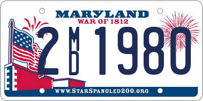 MD license plate 2MD1980