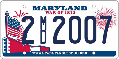 MD license plate 2MD2007