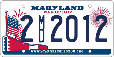 MD license plate 2MD2012