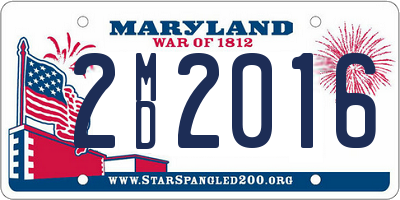 MD license plate 2MD2016