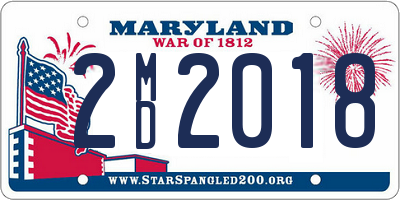 MD license plate 2MD2018