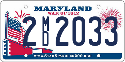 MD license plate 2MD2033