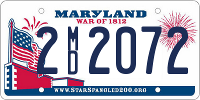 MD license plate 2MD2072