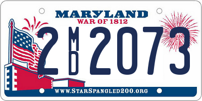 MD license plate 2MD2073