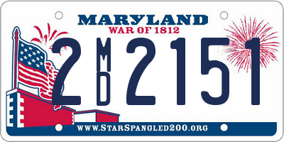 MD license plate 2MD2151