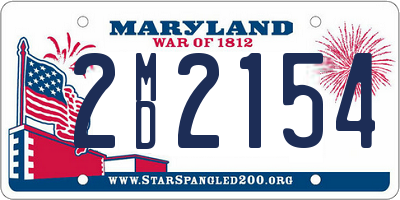 MD license plate 2MD2154