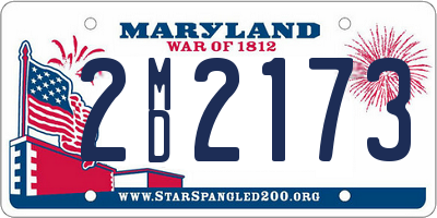 MD license plate 2MD2173