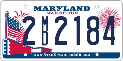 MD license plate 2MD2184