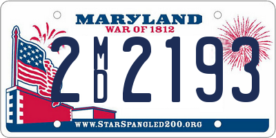 MD license plate 2MD2193