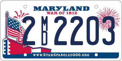 MD license plate 2MD2203