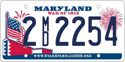 MD license plate 2MD2254