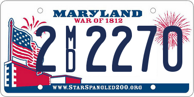 MD license plate 2MD2270