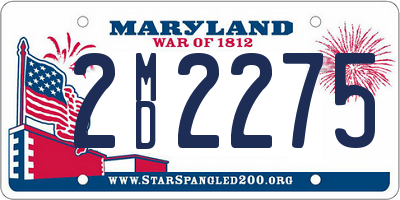 MD license plate 2MD2275