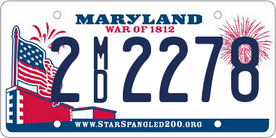 MD license plate 2MD2278