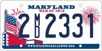 MD license plate 2MD2331