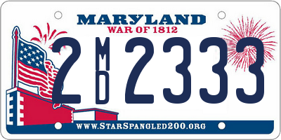 MD license plate 2MD2333