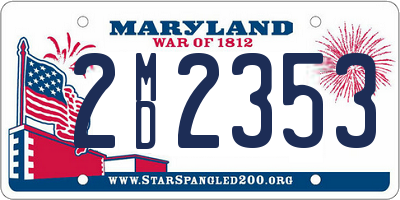 MD license plate 2MD2353