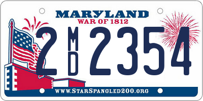 MD license plate 2MD2354