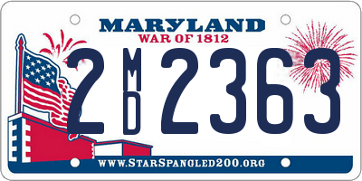 MD license plate 2MD2363