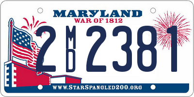 MD license plate 2MD2381