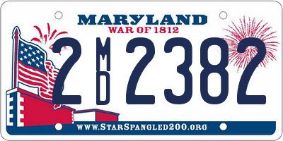 MD license plate 2MD2382