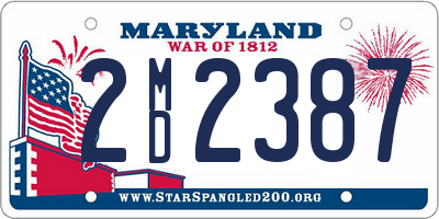 MD license plate 2MD2387