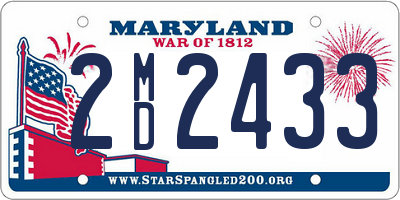 MD license plate 2MD2433