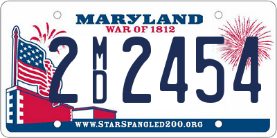 MD license plate 2MD2454