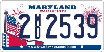 MD license plate 2MD2539