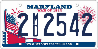 MD license plate 2MD2542