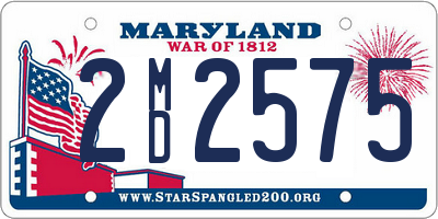 MD license plate 2MD2575