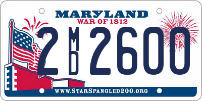 MD license plate 2MD2600