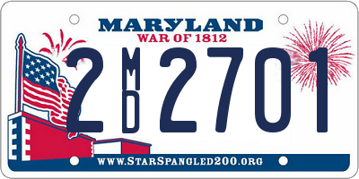 MD license plate 2MD2701