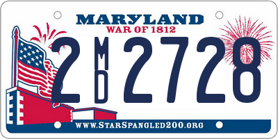 MD license plate 2MD2728
