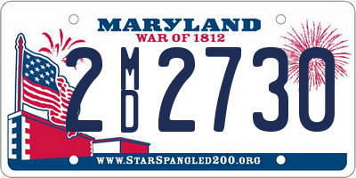 MD license plate 2MD2730