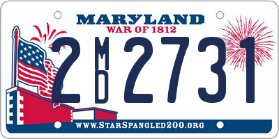 MD license plate 2MD2731