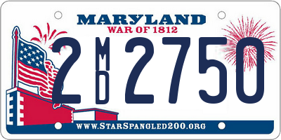 MD license plate 2MD2750