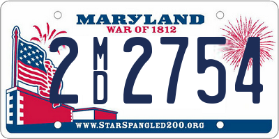 MD license plate 2MD2754