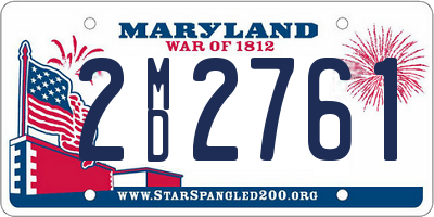 MD license plate 2MD2761