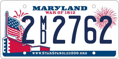 MD license plate 2MD2762