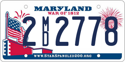 MD license plate 2MD2778