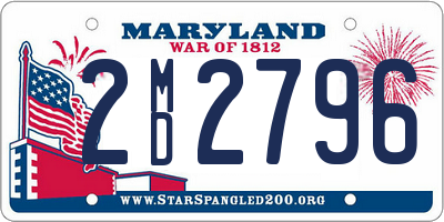 MD license plate 2MD2796