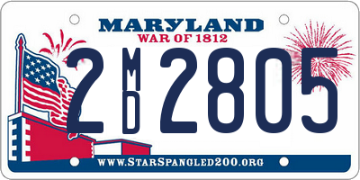 MD license plate 2MD2805