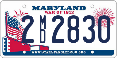 MD license plate 2MD2830