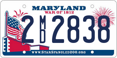 MD license plate 2MD2838