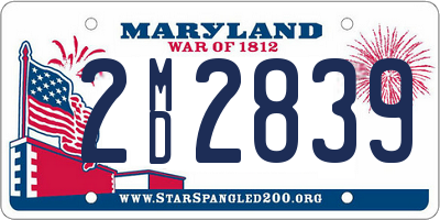 MD license plate 2MD2839