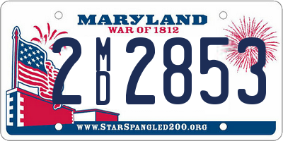 MD license plate 2MD2853