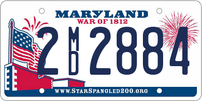 MD license plate 2MD2884