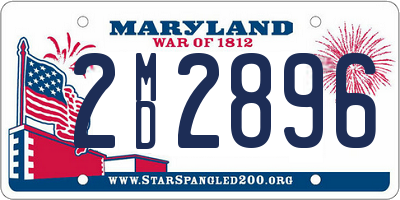 MD license plate 2MD2896