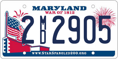 MD license plate 2MD2905